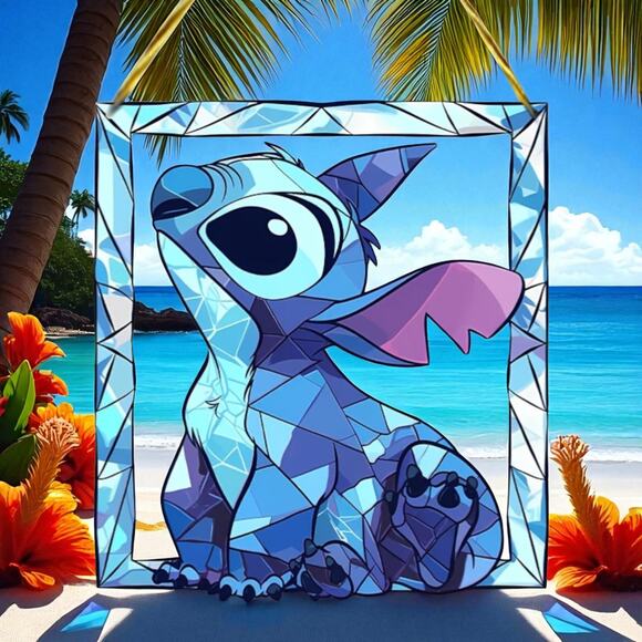 Stitch 8” Acrylic Suncatcher – Stained Glass Style Window Art - Picture 2 of 5